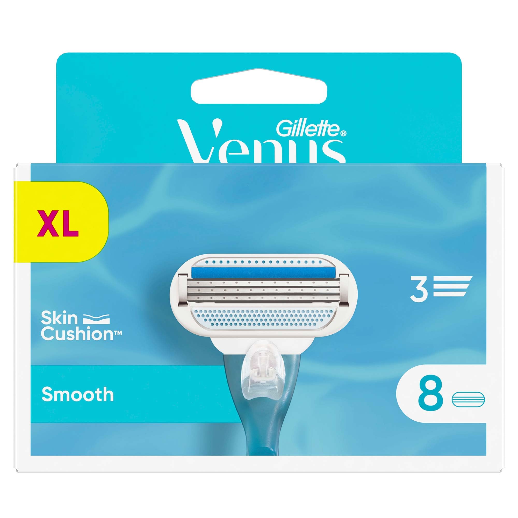 Gillette Venus Smooth Rasierklingen Damen mit Feuchtigkeitsstreifen für Hautschutz, 8 Ersatzklingen