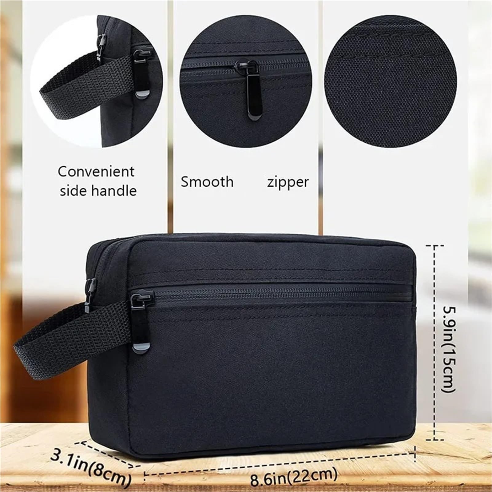 Neceser Bolsa de Aseo de Viaje for Hombre, Neceser cosmético for Mujer, Bolsa de Maquillaje Impermeable for Mujer, Bolsa de Lavado de Belleza, Bolso(Black)