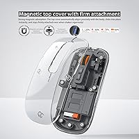 Vista 3 de Elegante mouse inalámbrico magnético transparente, conectividad de 3 modos (Bluetooth dual + USB), ajuste DPI y acceso de escritorio con una tecla
