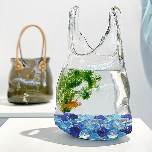 Miniatura 4 de Canicas de vidrio plano de 1 libra para jarrón, 100 piezas de guijarros de vidrio de color azul mezclado. Rocas de vidrio para rellenos de jarrones,