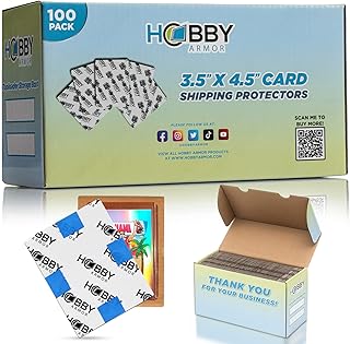 Hobby Armor Trading Card Shipping Protectors 3.5" x 4.5" - Premium Cardboard Inserts Card Mailers - Precut Cardboard Sleeves for Trading Card Packaging - Cardboard Flats for Card Breakers - Box of 100