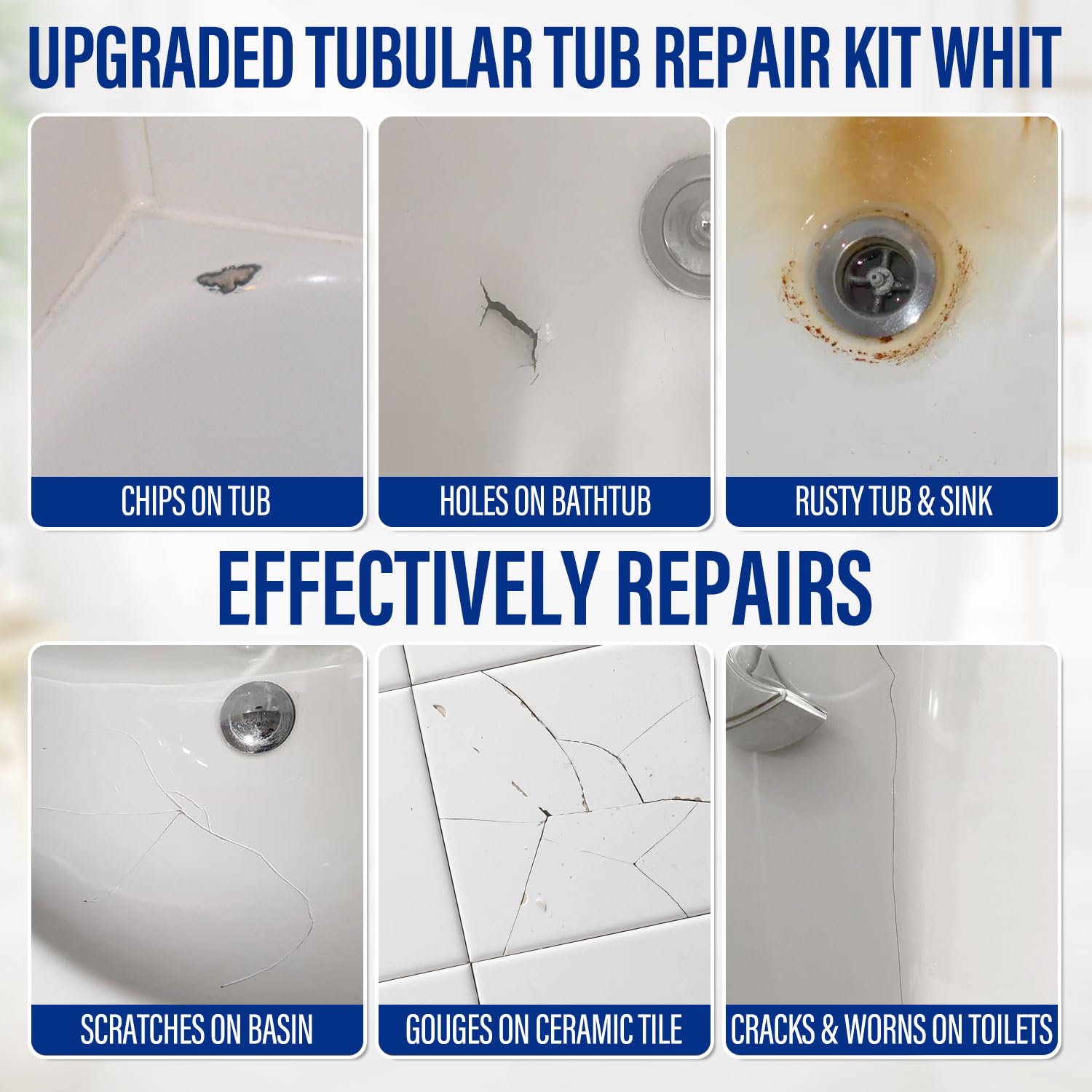 Snapklik.com : Tub Repair Kit White, Bathtub Repair Kit For Enamel