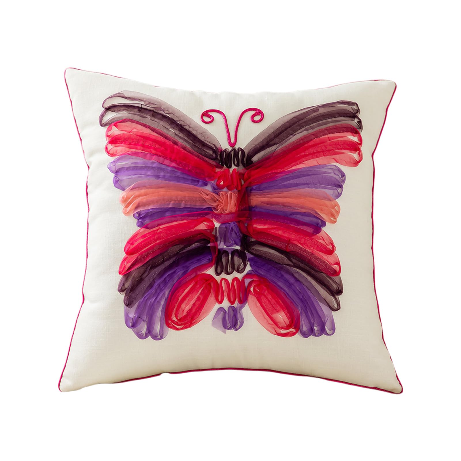 Buxuaaaa Artistic Butterfly Pattern Pillow Cover Cotton Square Throw Cushion Cover Home Decoration Cotton Pillowcase