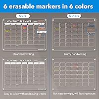 Vista 6 de Magnetic Dry Erase Calendar Board for Fridge Acrylic Monthly and Memo Calendar for Fridge Clear Set of 2 Dry Erase Board Calendar Reusable Planner