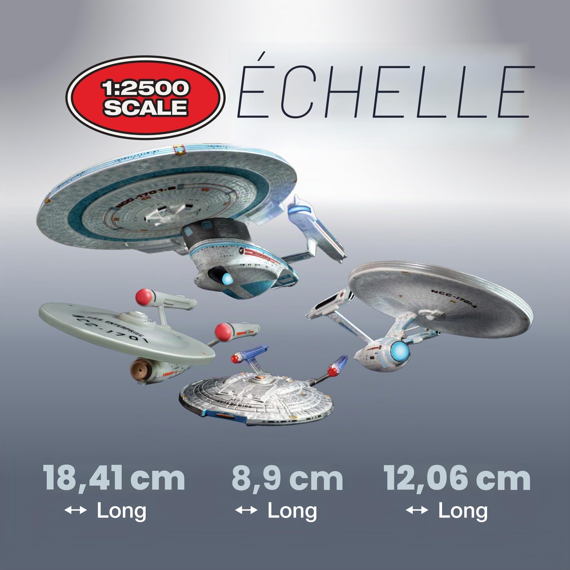 AMT Star Trek U.S.S. Enterprise Ensemble de quatre navires à l'échelle 1:2500