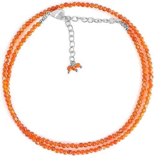 Collar de cuentas de piedras preciosas plata