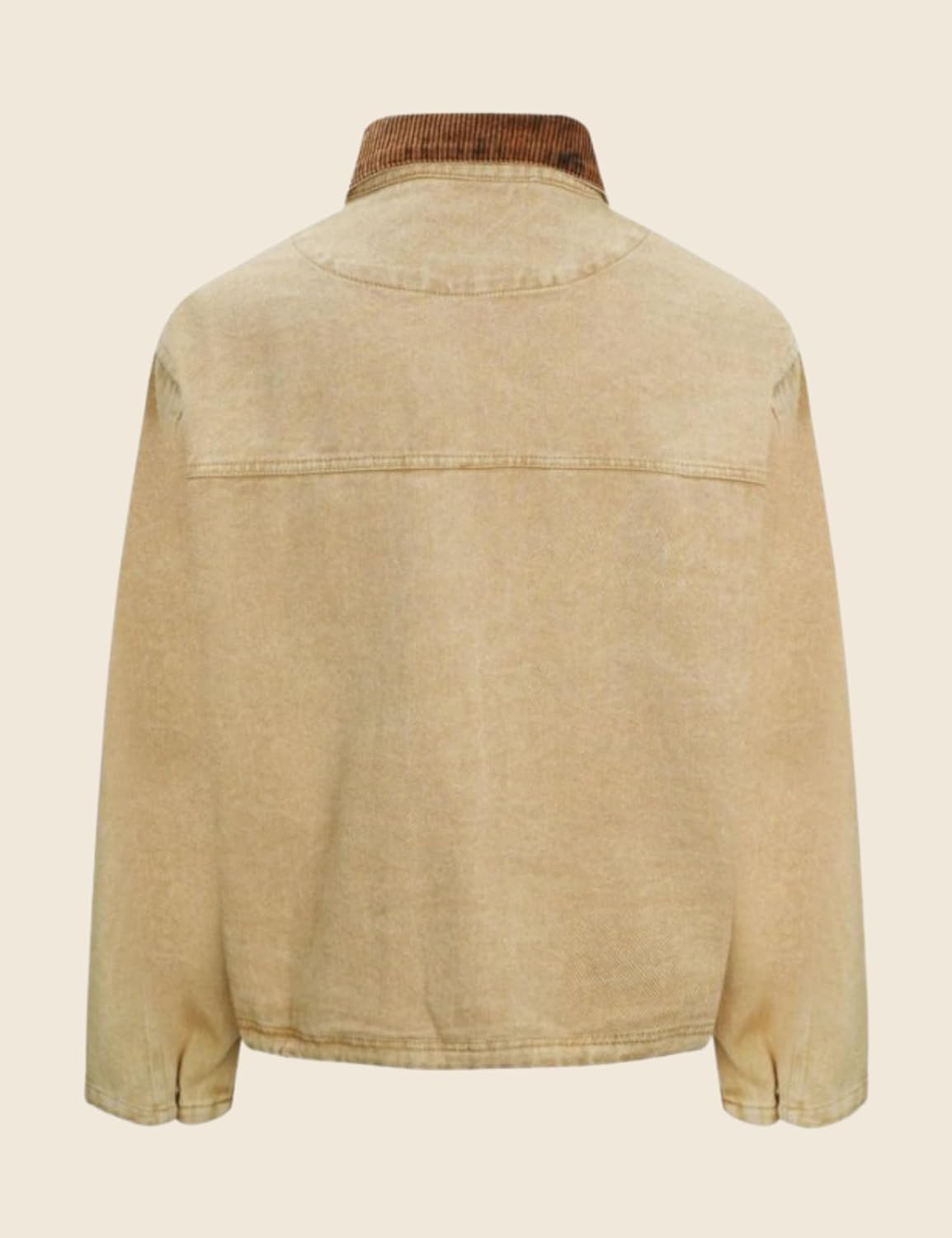 Esmeling Women Contrast Button Down Jacket Lapel Collar Long Sleeve Outwear Cropped Coat with Pocket - Image 4