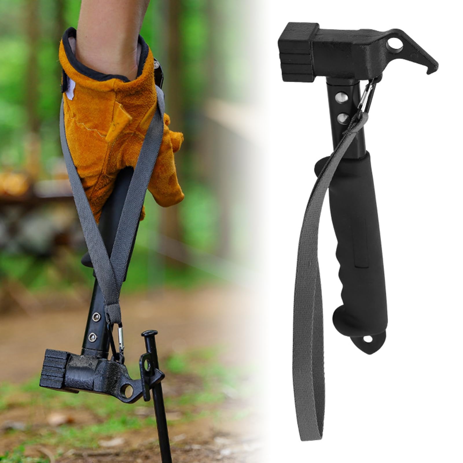 Laikoutd Light Weight Camping Hammer with Comfortable Handle Nails Pullers Outdoor Tent Stake Hammer for Hikings Backpacking