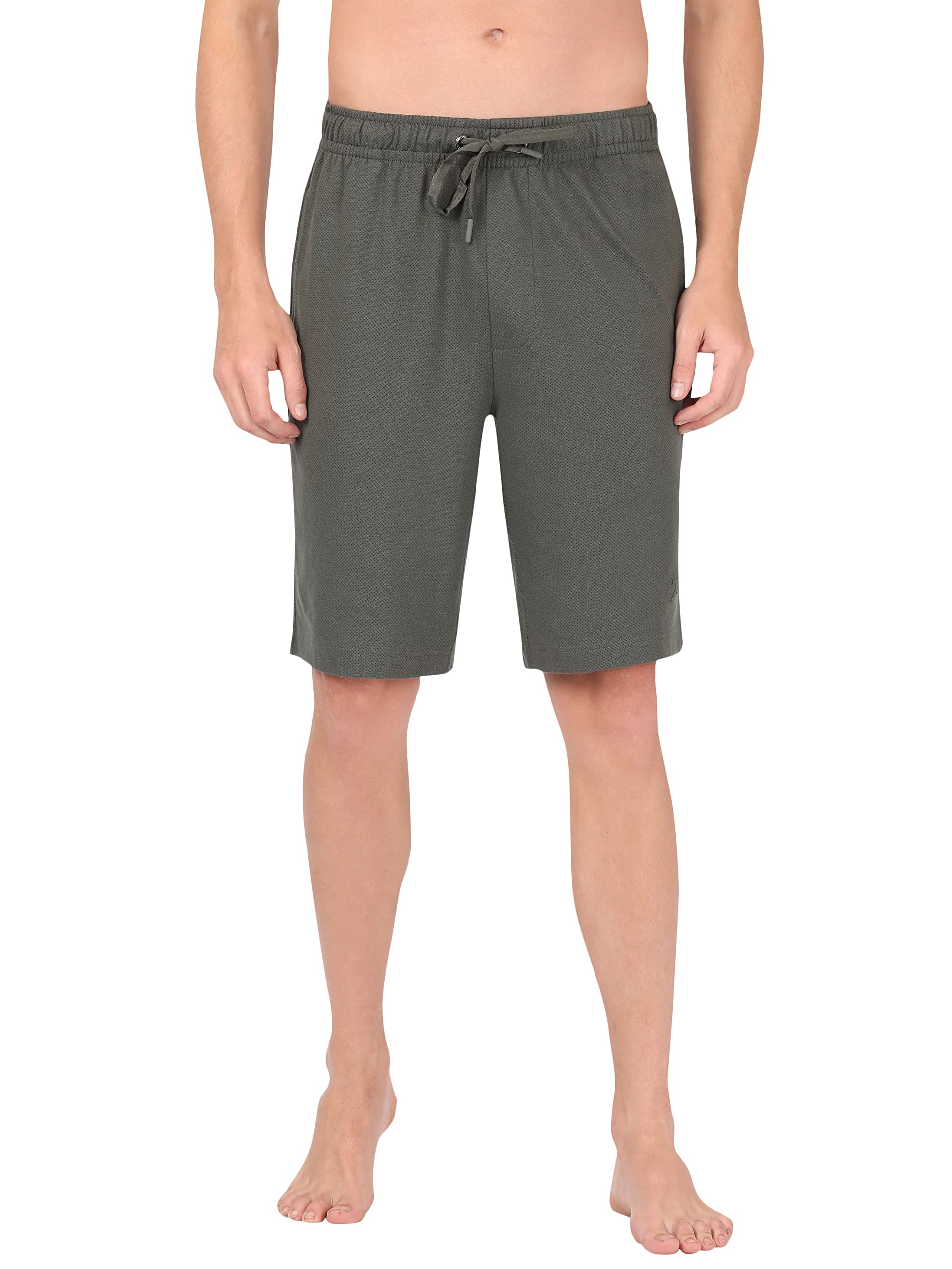 jockey AM37 Men's Super Combed Cotton Rich Mesh Elastane Stretch Regular Fit Solid Shorts with Side Pockets-picture-52