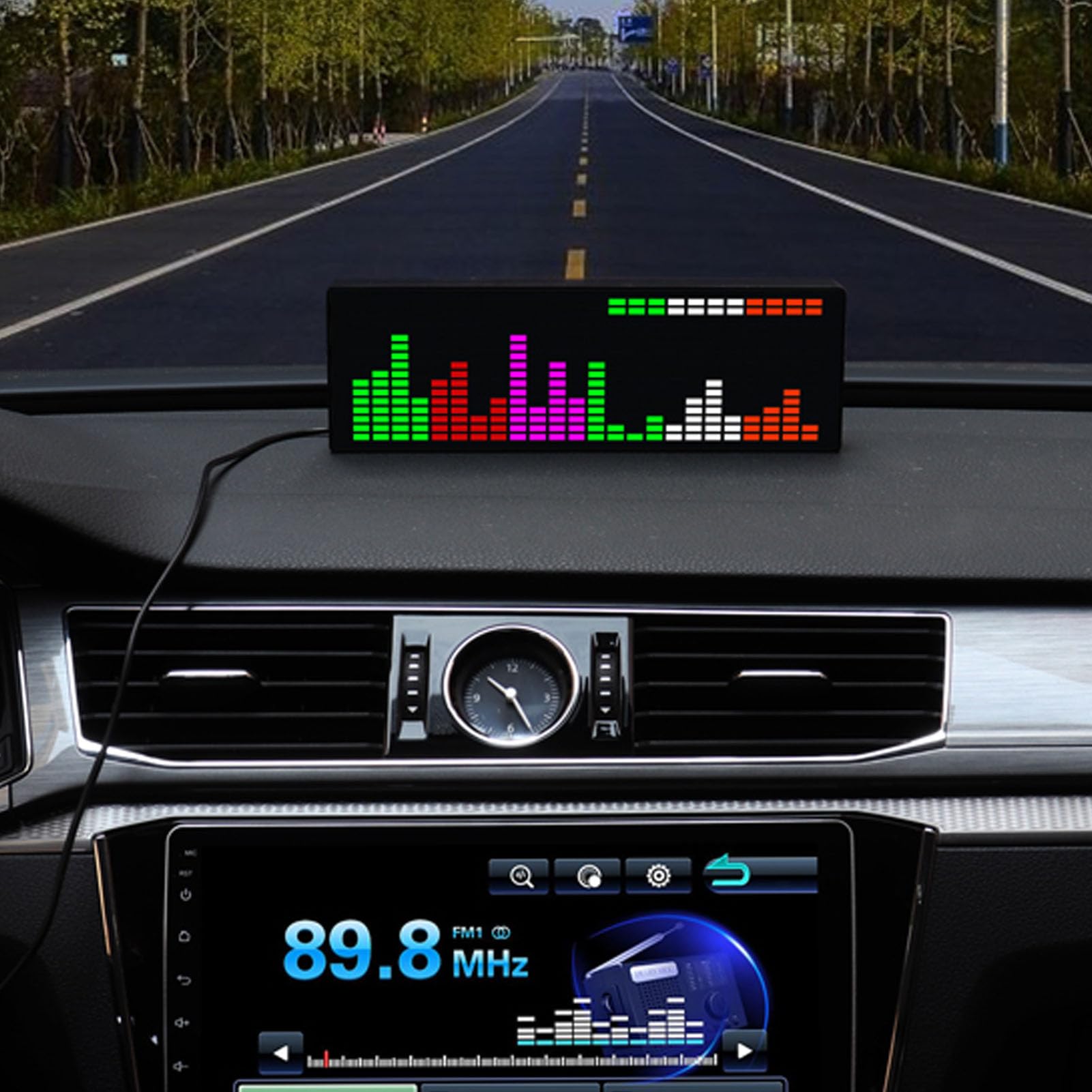 Music Spectrum Analyzer LED Display – USB Powered RGB Light With Clock & Alarm | Voice Control, 84 Visual Effects