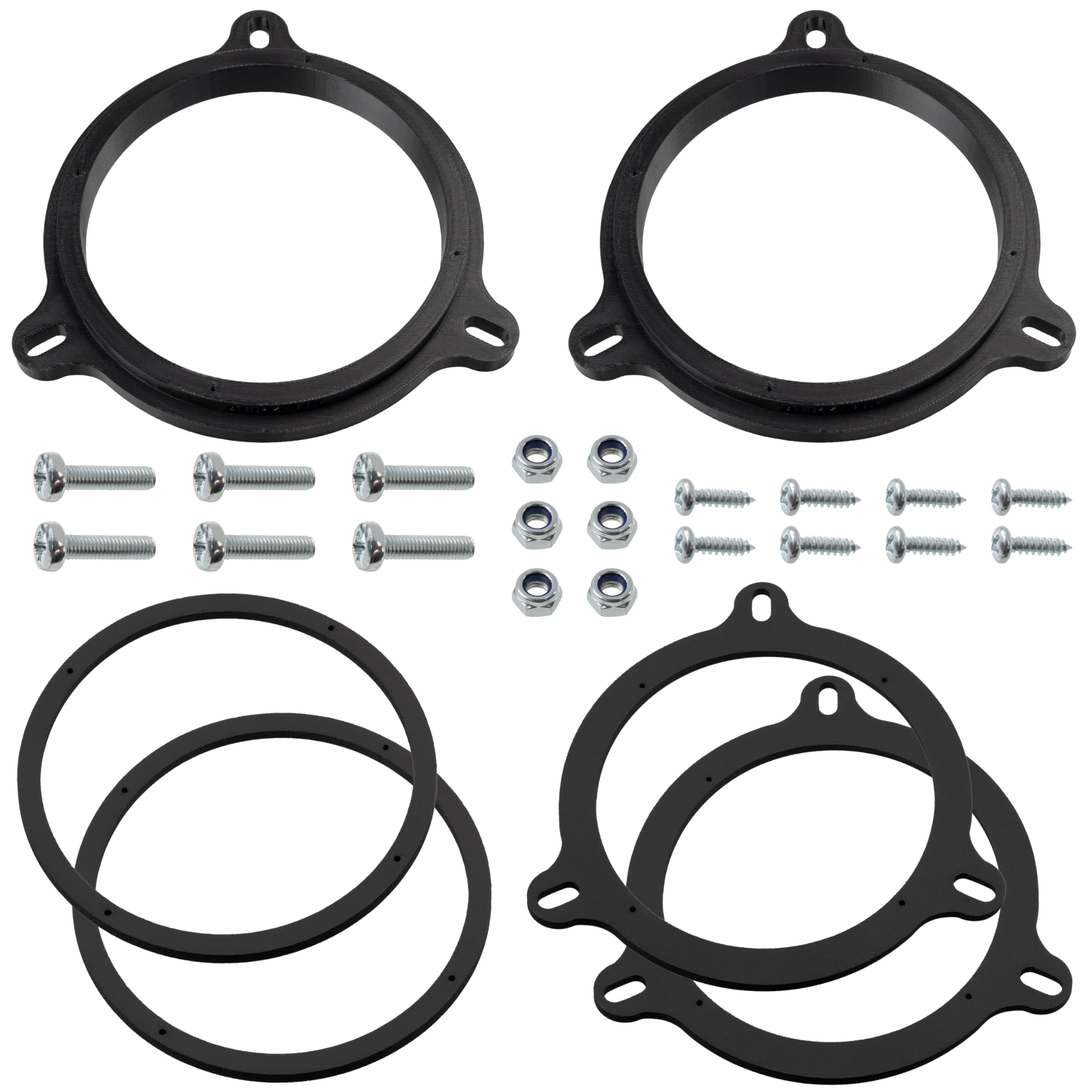 AERZETIX | Kit de 2 adaptadores para Altavoces Ø165 mm | Compatible con Renault Clio IV, V, Megane IV, Scenic IV, Dacia Duster II, Sandero II, Nissan Qashqai J10/J11, Nissan X-Trail T30, T31, T32
