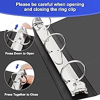 Vista 2 de COMIX Carpeta resistente de 3 anillos de 1 pulgada con cubierta transparente, carpeta de anillos redondos de 1 pulgada, sin PVC, 0.094 in de grosor