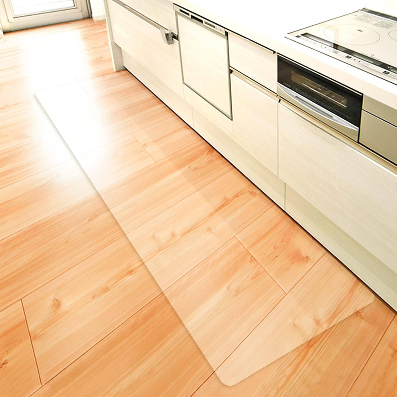 ใFloor Heating Compatibleใ Kitchen Mat Transparent Wipeable 70.9ร17.7 inches Stylish ใLatuna Lachunaใ Kitchen Mat Long Kitchen Mat Kitchen Mat Thickness 1.5mm (Size 70.9 ร 17.7 inches)