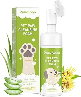 PawSono Paw Cleaner for Dogs & Cats, No-Rinse Foaming Pet Foot Washer with Built-in Scrubber Brush for Dirty, Muddy Paws –...