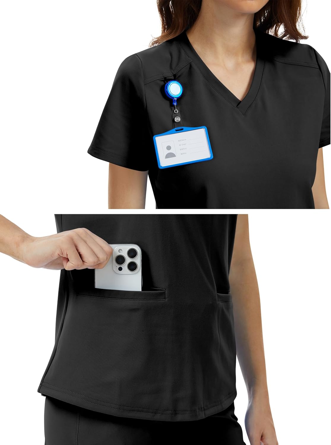 Scrub Tops for Women - V-Neck with 2 Pockets, Soft 4-Way Stretch, Anti-Wrinkle & Easy Care for Medical Uniforms - Image 5