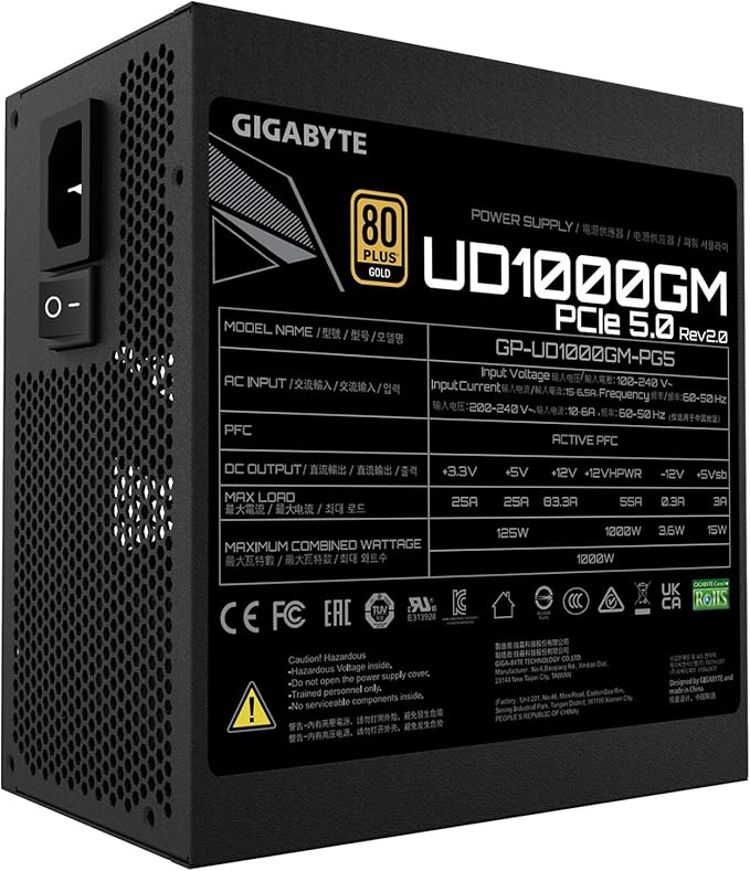 GIGABYTE GP-UD1000GM PG5 Rev2.0 Fuente 1000W 80 Plus Gold Modular miniatura 7