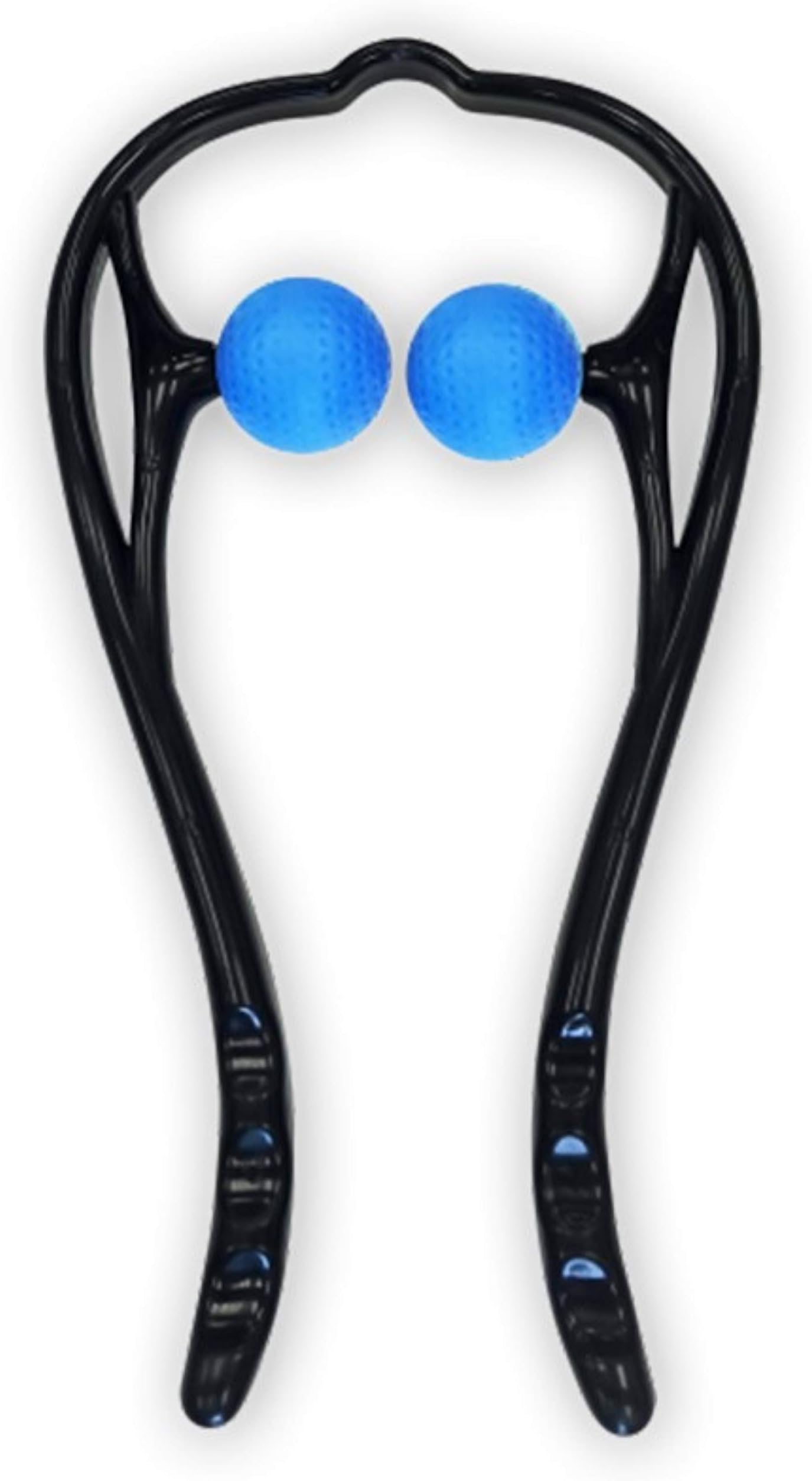 CuraCane Handheld Massager Neck, Back, Shoulders Knees by IntiMD | Тrigger Point Occipital Massage Stick Tool with Balls for Self Muscle Deep Tissue Massage, Relaxation, Tension Relief Lightweight