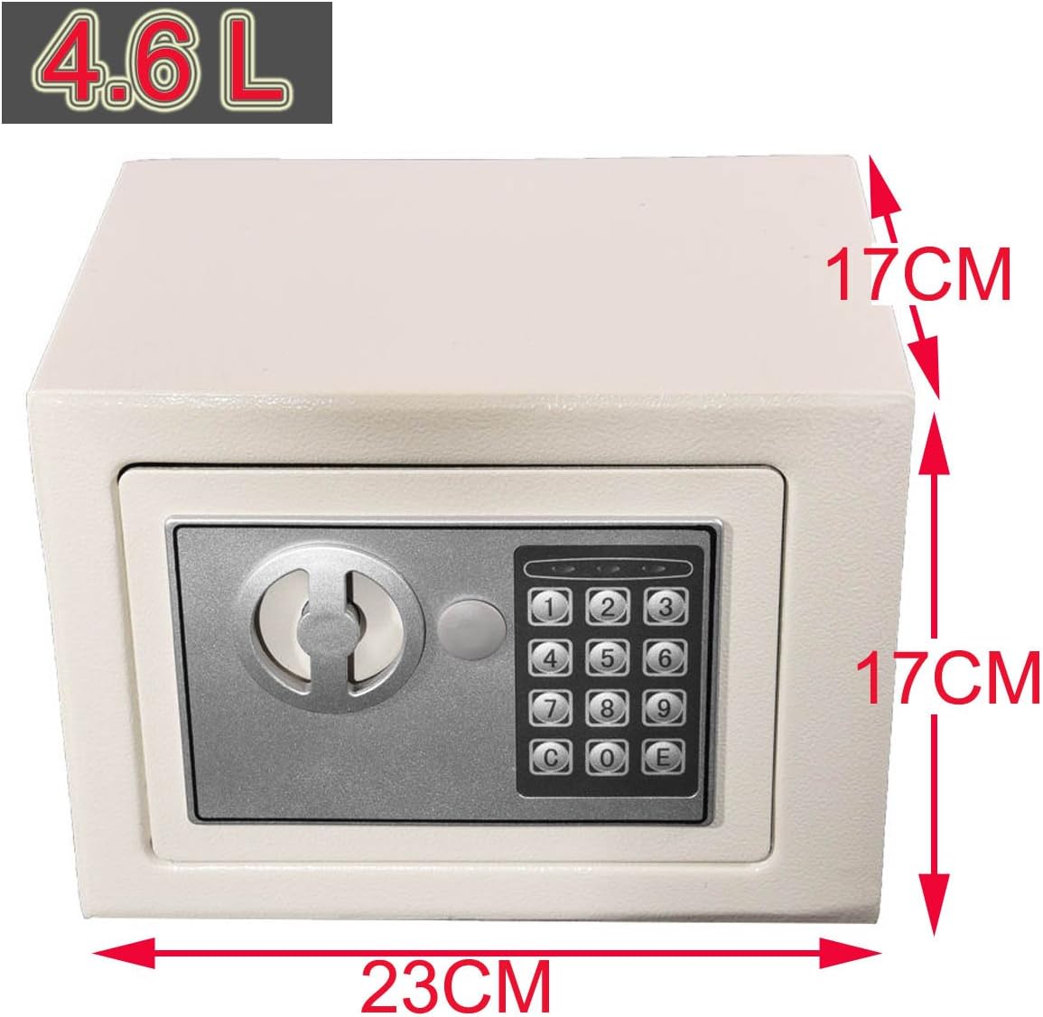 Box,Digital Electronic Safe Box for Home Office Hotel Security Solid Steel with Keypad Lock/White/4.6L