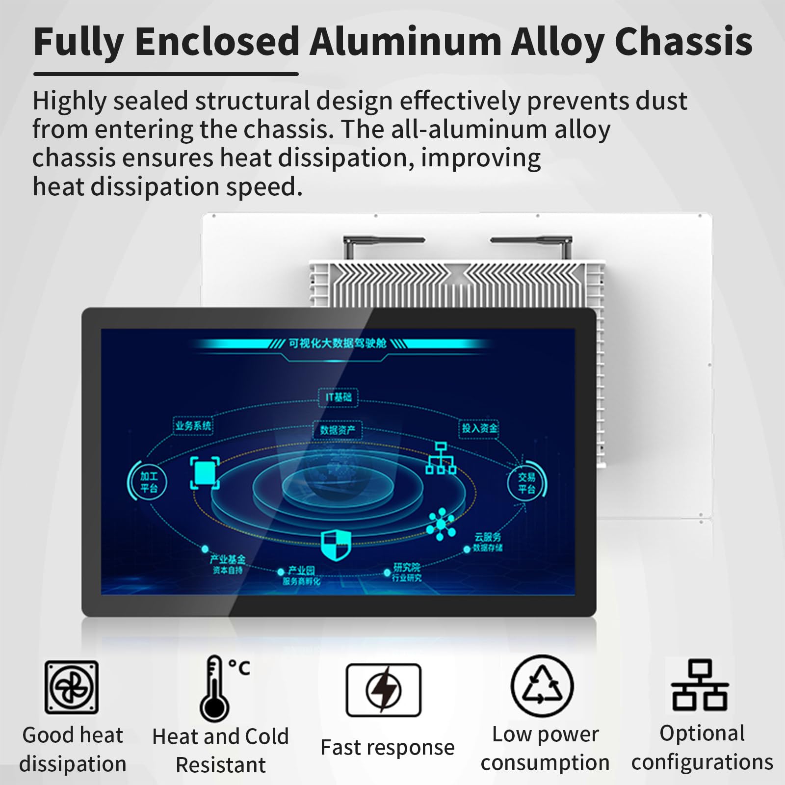 Panel Pc Embedded Industriale, Panel Computer Industriale con Touch Screen Capacitivo a 10 Punti, Computer all-in-One Ip65, per Fabbriche, Windows 10 13.3inch-i5-4200U(4GRAM+128GSSD)