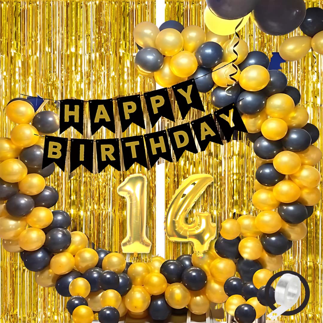 14th Birthday · Black,Gold