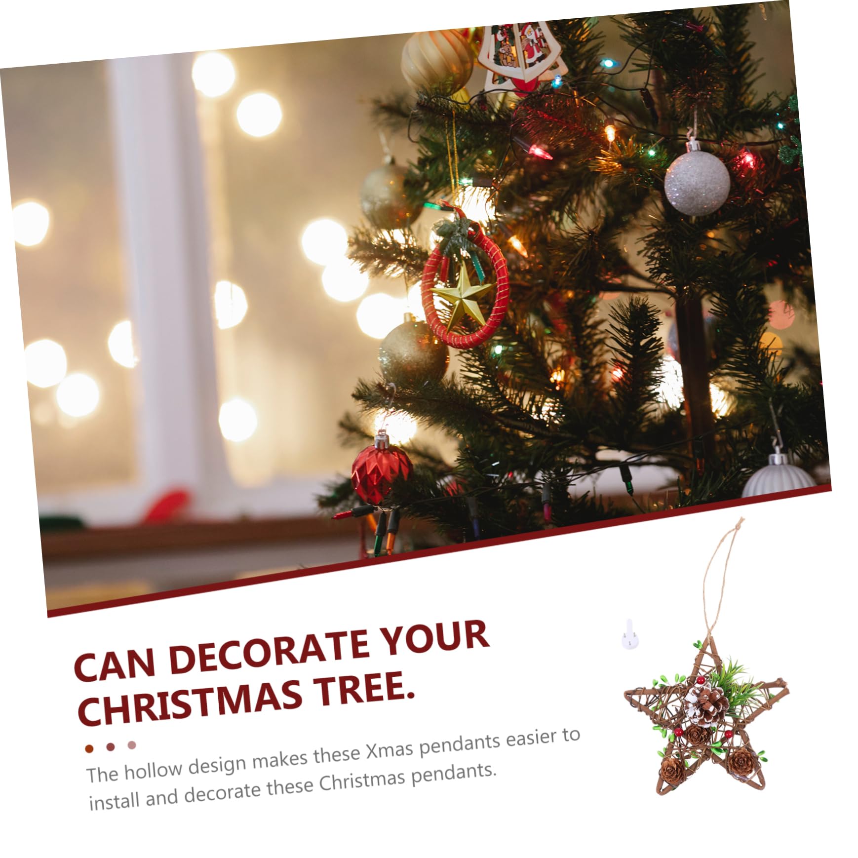 Zerodeko 6 Piezas De Adornos Navideños Árbol De Peluche Colgantes Dorados Guirnaldas Decoraciones Navideñas Festivas Colgante Hueco De Navidad Colgante Creativo De Piña