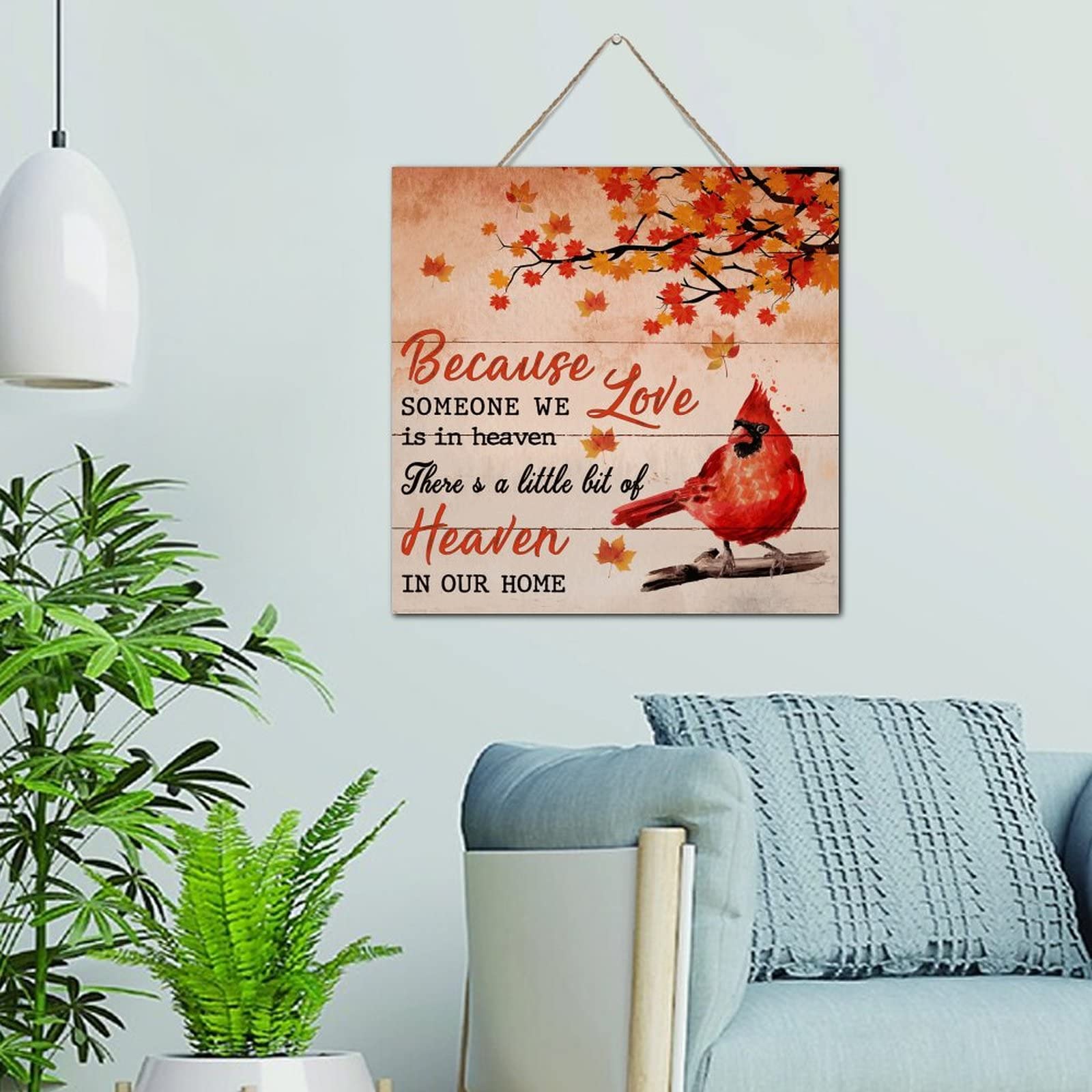 Plaque cardinal en bois cadeau commémoratif pour exprimer vos condoléances avec douceur