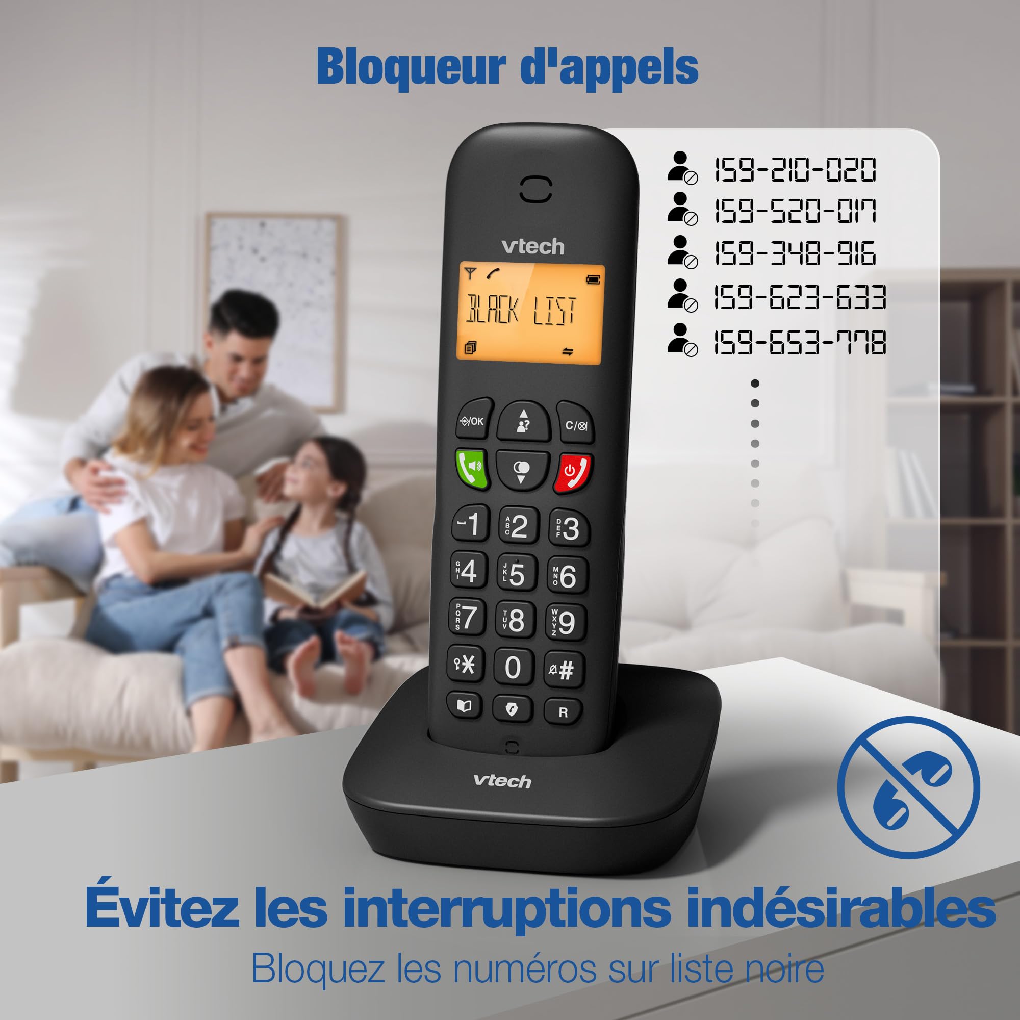 VTech CS901 Téléphone sans Fil DECT 2 combinés, Blocage d’appels, Identification, Haut-Parleur