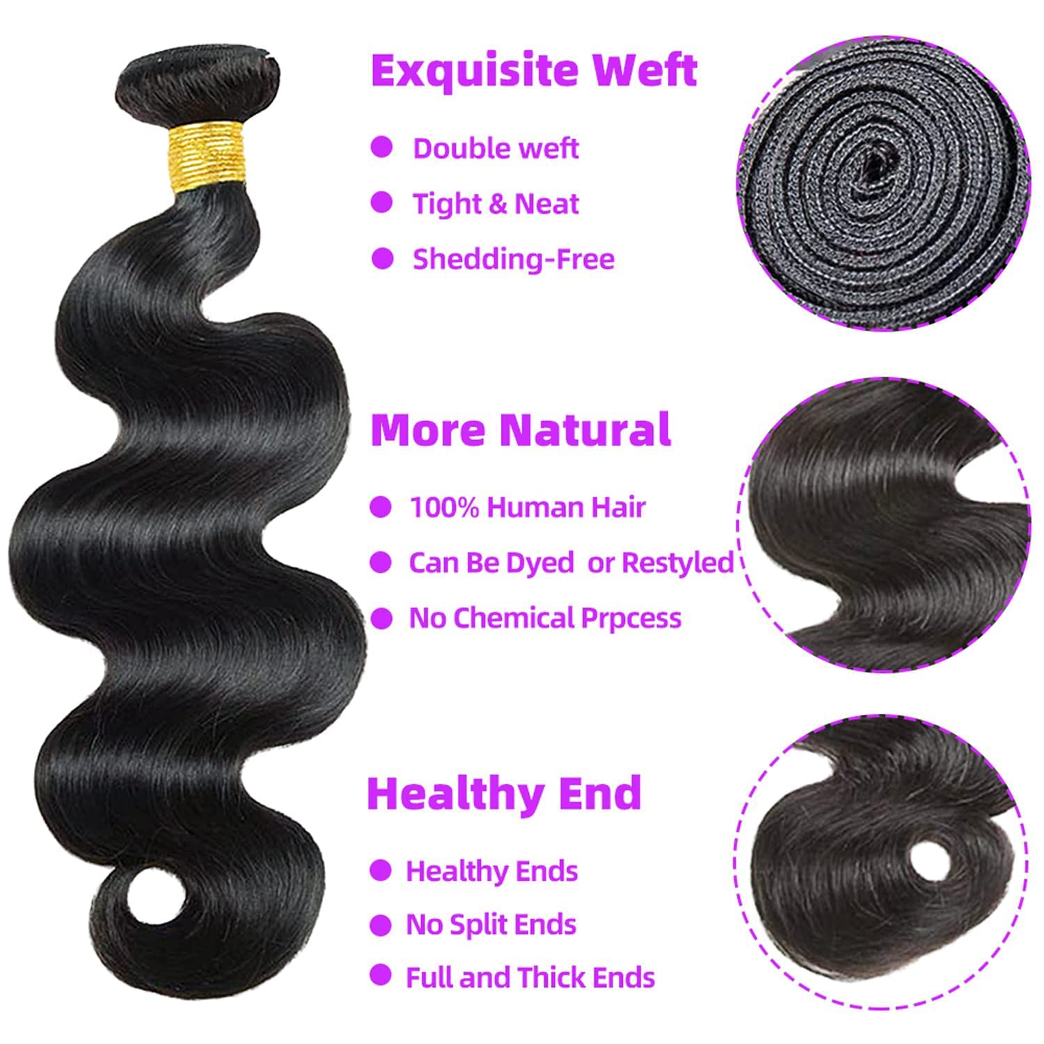 10A Brazilian Body Wave Bundles with Closure Human Hair (22 24 26+20) 3 Bundles with Closure HD Lace 4x4 Free Part 100% Unprocessed Virgin Remy Weave Hair Human Hair Bundles with Closure