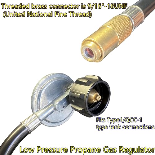 Miniatura 5 de MCAMPAS 5471 Manguera adaptadora de propano y regulador para Blackstone interruptor de plancha de 17 pulgadas y 22 pulgadas a tanque de 20 libras,