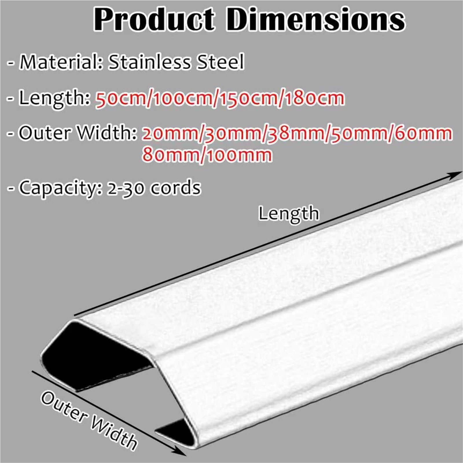 goulotte Electrique Gaine De Protection pour Câble en Bois De 50, 100, 150 Ou 180 Cm De Long, 1, 2, 4 Ou 10 Pièces, pour La Gestion des Câbles D'atelier Et(C-2 pcs,L Outer Width 50cm x 60mm)