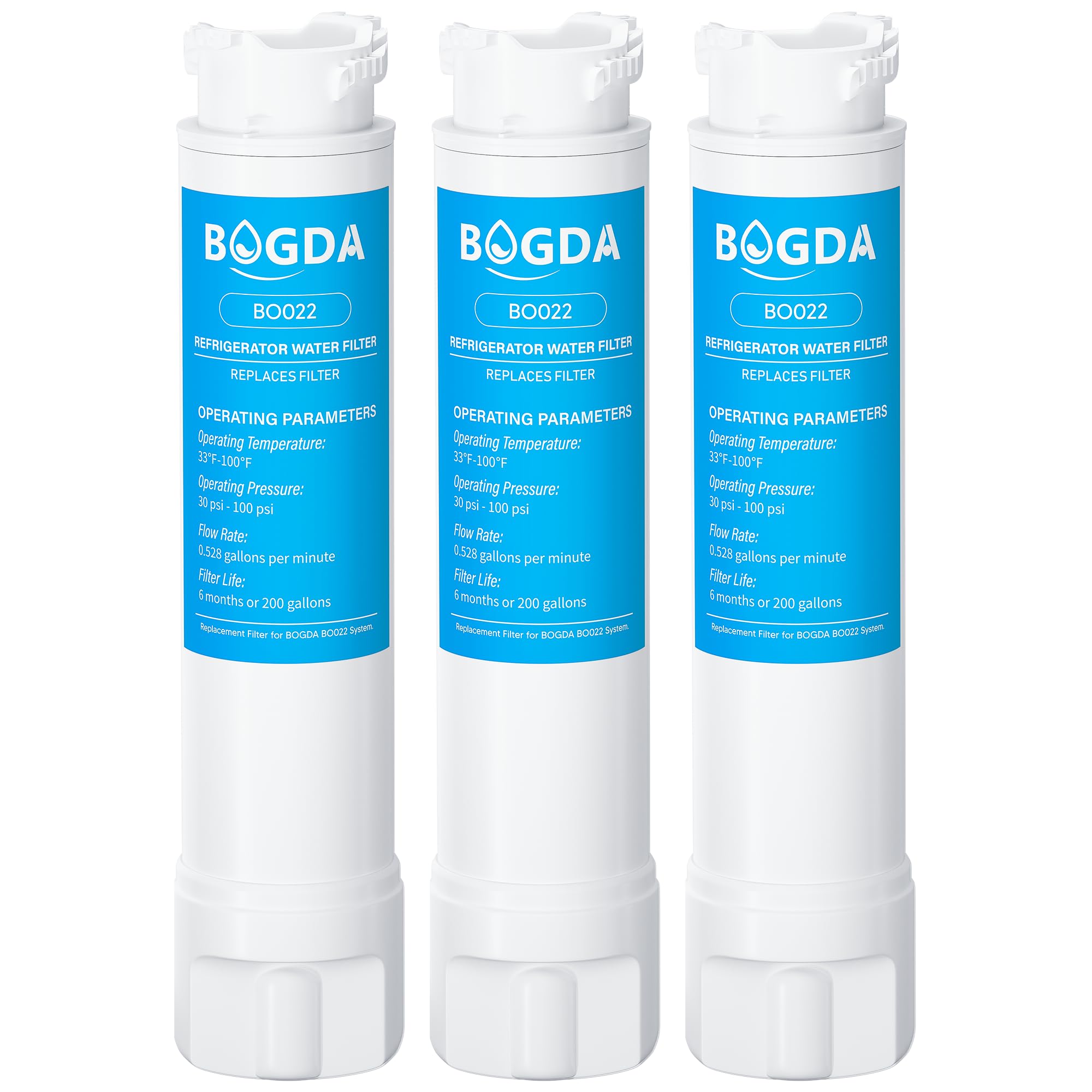 Water Filter Fit for EPTWFU01 Frigi-daire Replacement 3 count, Compatible with Pure-Source Ultra 2, EWF-02, 012505454226, 4562222, Multiple Filtration and Drink Clear, white,By BOGDA