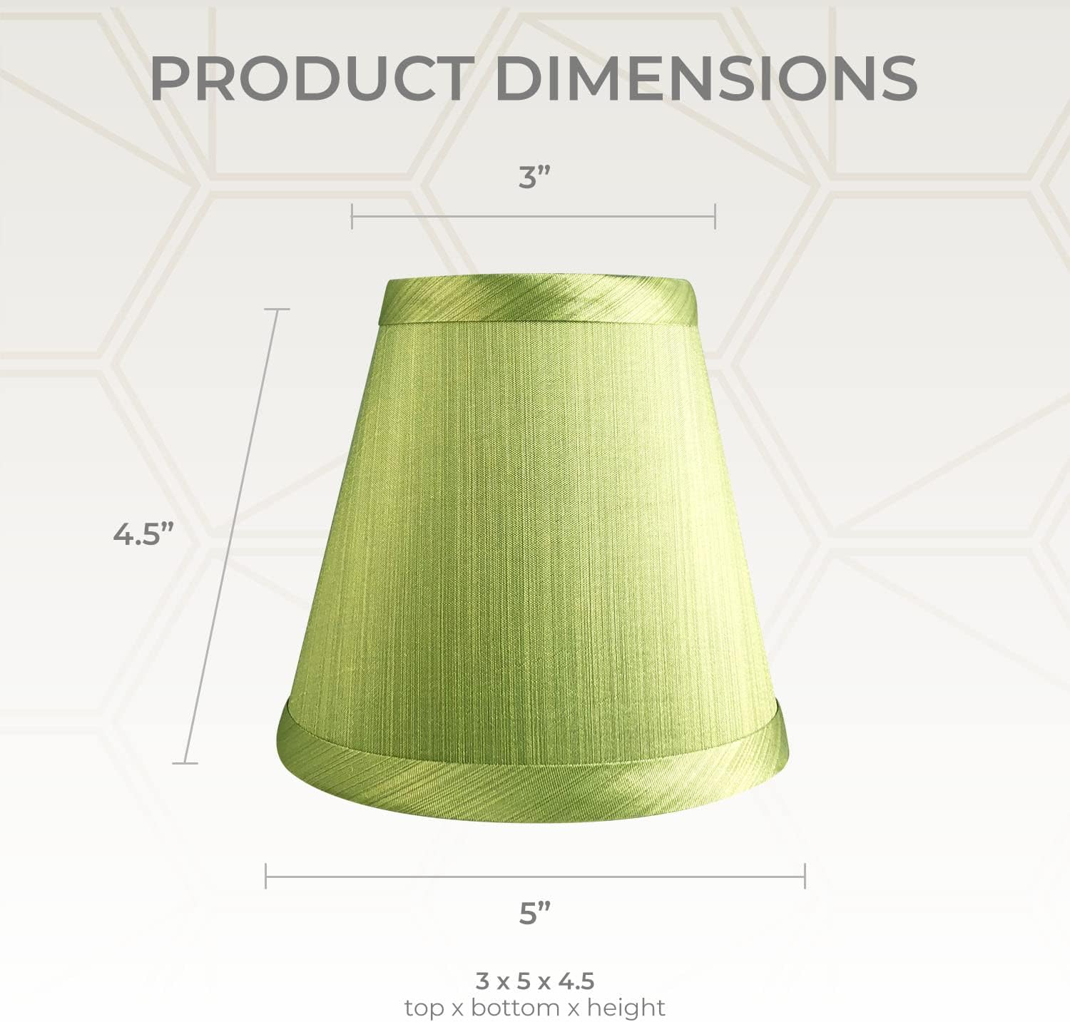 Royal Designs CS-1007-5L/GRN-6 Clip On Empire Chandelier Lamp Shade, 3" x 5" x 4.5", Light Green, Set of 6
