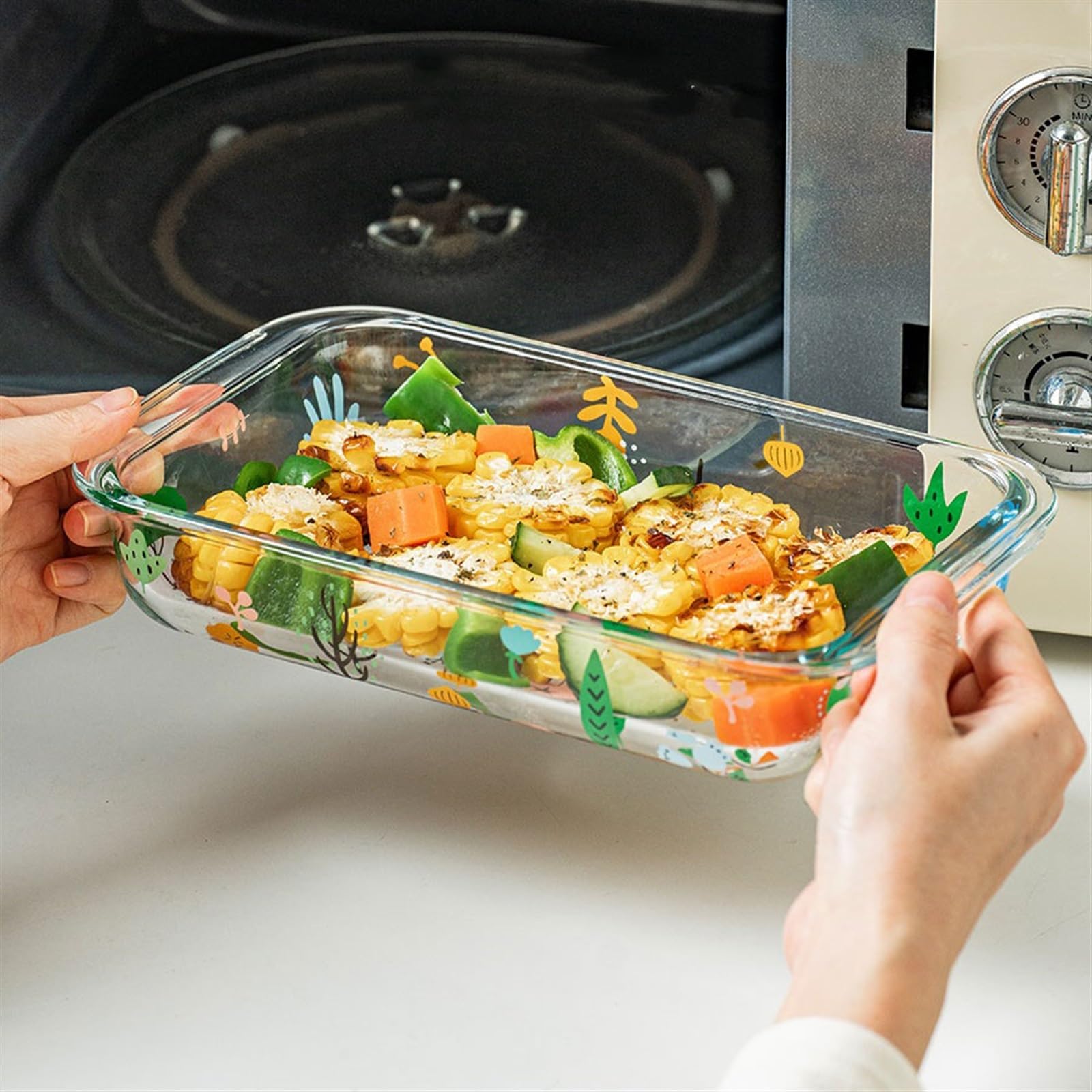 Teglie per Lasagne, Teglia da Forno in Vetro borosilicato ad Alta Resistenza con Doppio Manico 700/1000/1400 ml(1000ml)