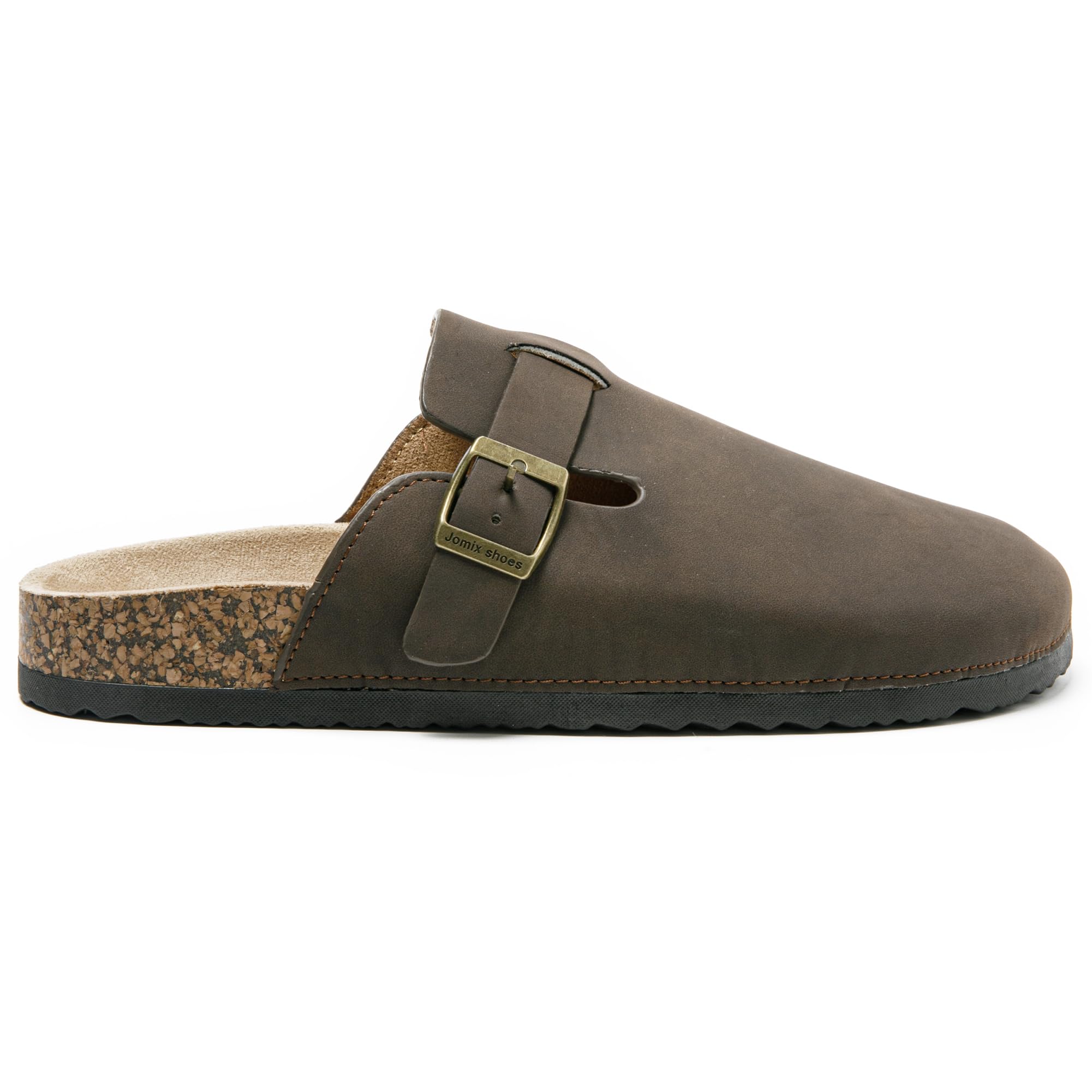 JOMIX Zuecos Hombre con Hebilla Elegante Zapatillas Casa Calzado con Suela de Corcho Ligero, Flexible y Cómodo