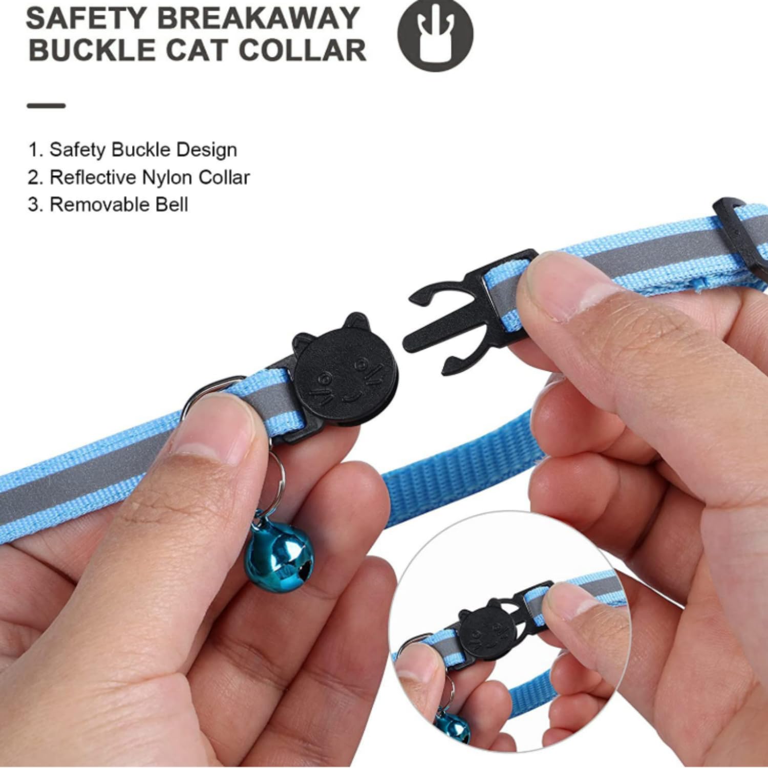 GPS Chat Collar for Cats and Dogs Waterproof and Reflective Anti-One IPX7 Waterproof Tracking Collar Adjustable with Reflective Strips (Blcak)