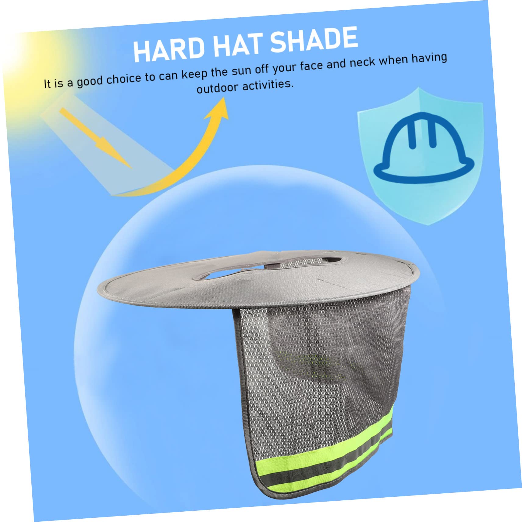 jojofuny 6piezas Sombrero Protector Solar para Casco Duro Visera y Banda Reflectante Accesorio Transpirable para Trabajos Al Aire Protección UV y Cuello para Construcción y Seguridad