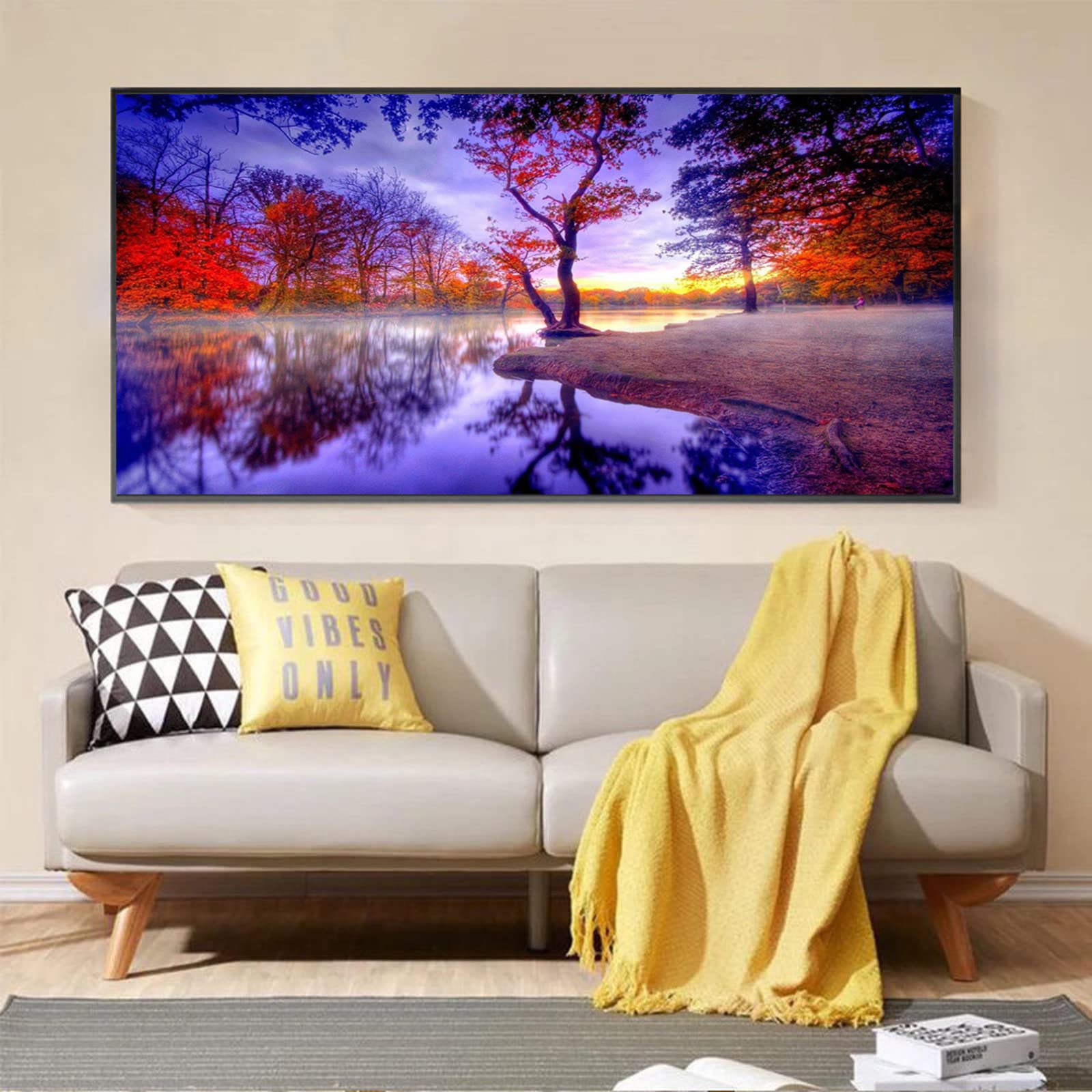 QENSPE Diamond Painting Kit 5D Paesaggio 30x40cm - Completo Per Adulti, Diamanti Rotondi