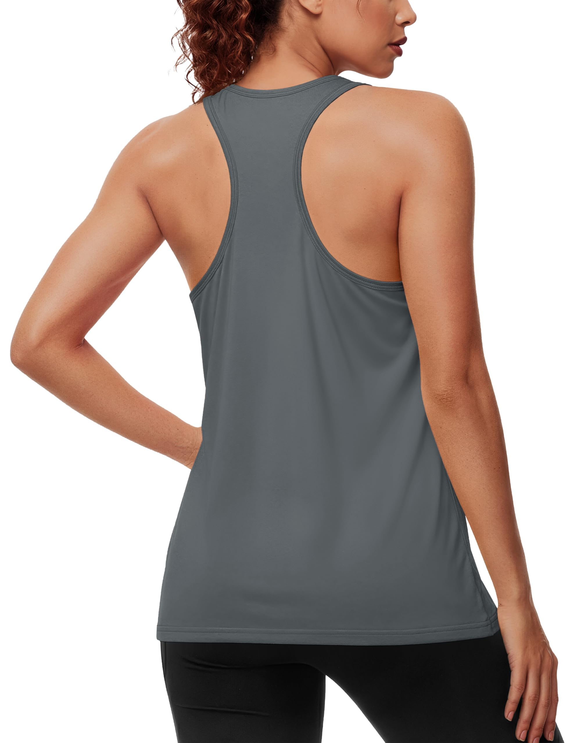 MAGCOMSEN Tops für Damen Tank Top Sportshirt Sporttop Achselshirt Ärmellos | UPF 80+, Basic Racerback, Bodybuilding Ärmellos Shirt, Leicht & Atmungsaktiv, Polyester & Elasthan, Ideal für Sport & Outdoor
