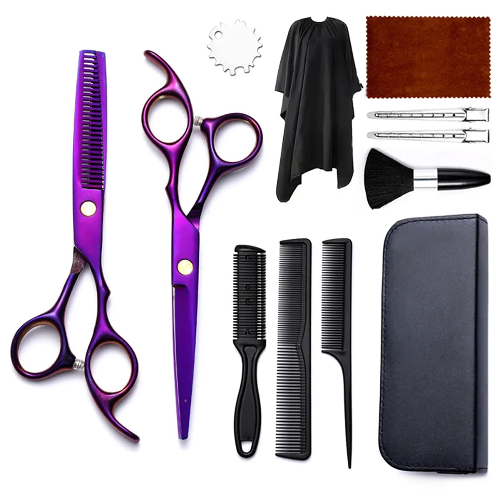 Tijeras de Pelo Tijeras Profesionales de peluquería, Tijeras Planas y dentadas, Tijeras de entresacar, Tijeras domésticas, Tijeras de peluquería, Traje(Color 12)