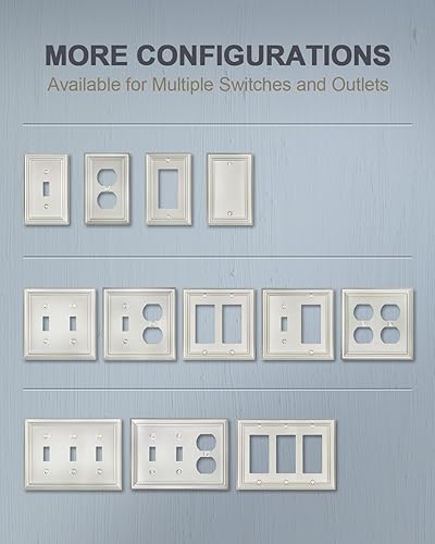 Miniatura 7 de ZILLSEA Cubierta para interruptor de luz, placa de pared de triple interruptor, cubierta de placa de interruptor para interruptores de luz de