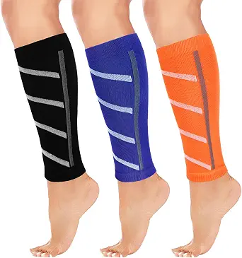 Junely 3 Pairs Calf Compression Sleeves for Men and Women
