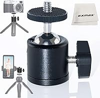 Vista 1 de EXMAX® Soporte para cámara de luz flash en forma de L de aleación de aluminio de metal con tornillo de 1/4 pulgadas + mini trípode de cabeza de bola