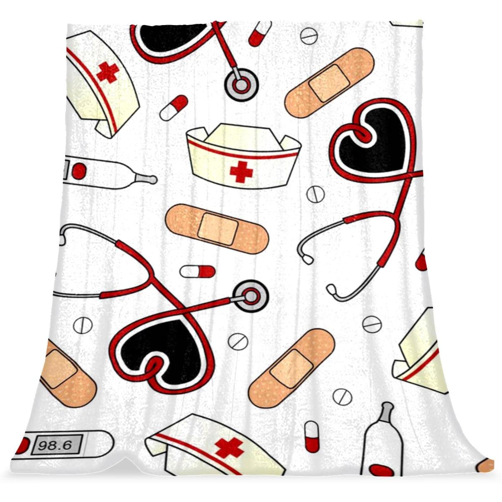Couvre-lit TBOUOBT doux et moelleux avec motif coeur de pansement dessin animé pour lit d'enfant