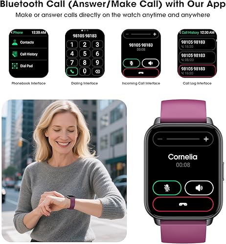 Miniatura 5 de Reloj inteligente para hombres y mujeres, fuente grande de 1.91 pulgadas, no requiere aplicaciónteléfono, rastreador de actividad física con
