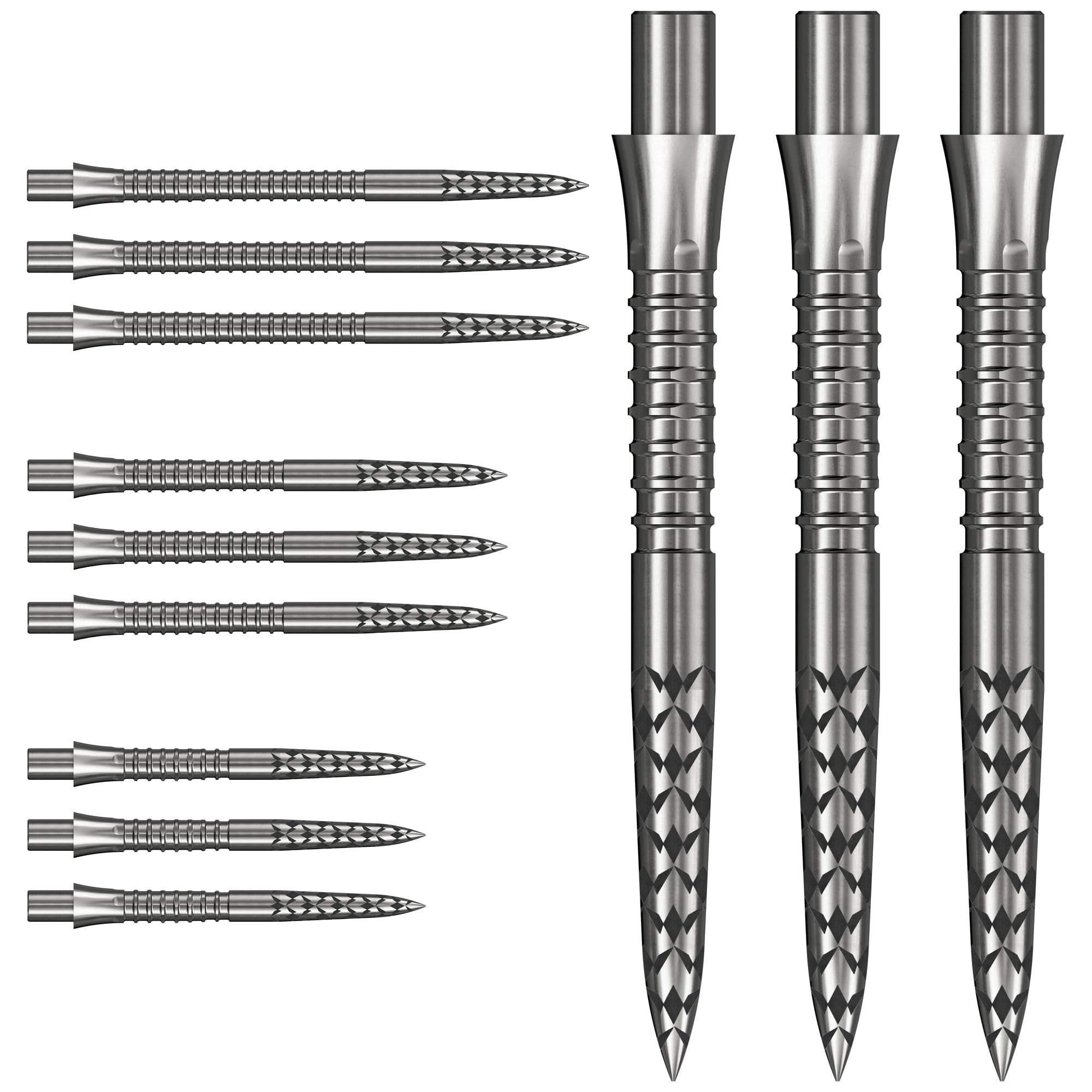 Mission | Caliburn EVO Dart Points | GV Logo | Replacement Steel Tip Dart Points | Laser GV Logo Design | Multiple Colours (Silver, 26mm)