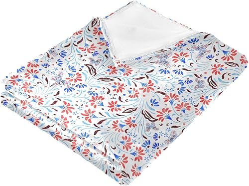 Miniatura 2 de KLL Paisley Moths Floral Modern Plush Blanket, Warm Warm Throws for Chair, Couch, Bedroom, Holiday Blanket 60x90 Inches Plush Travel Blankets