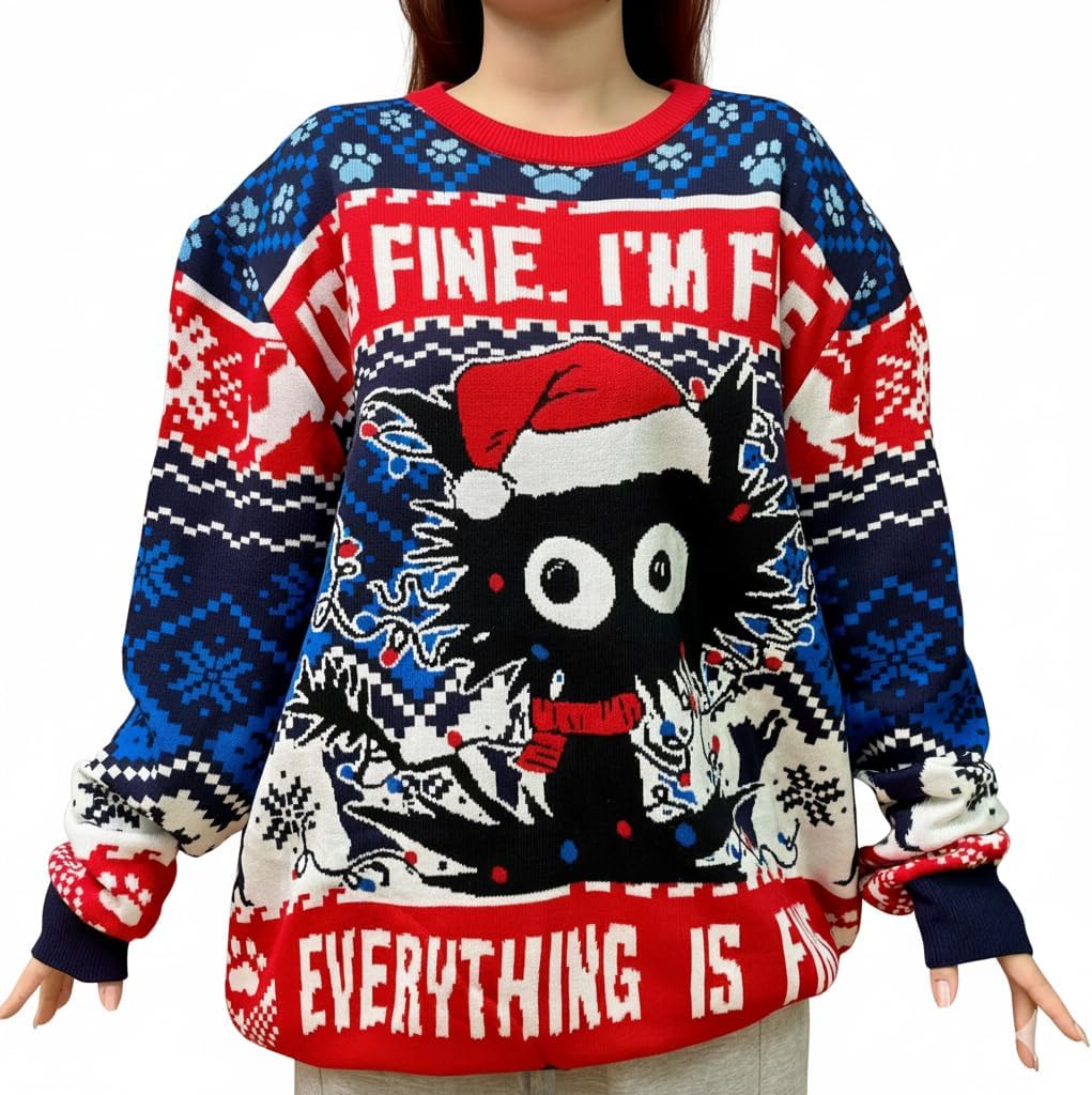 Ugly Christmas Sweater for 2025 – Knitted Sweater – Holiday Sweatshirt – Gifts for Christmas