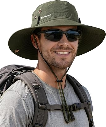 FURTALK Sun Hats for Men Fishing Hat UPF Protection Wide Brim Bucket Hat | Breathable, Quick-Dry, Water Rapellent, Soft Sweatband, Foldable, Outdoor, Hiking, Beach, Safari, Travel, Summer Hats