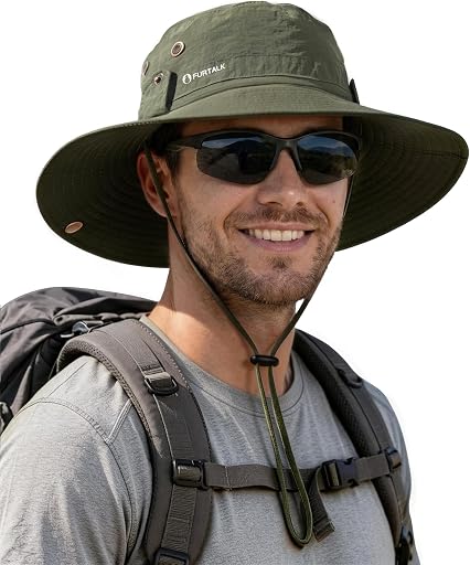 FURTALK Sun Hats for Men Fishing Hat UPF Protection Wide Brim Bucket Hat