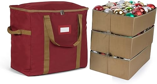 Covermates Keepsakes Bolsa de Almacenamiento de Adornos ajustables 60 unidades- contiene adornos de 4 pulgadas - material resistente -